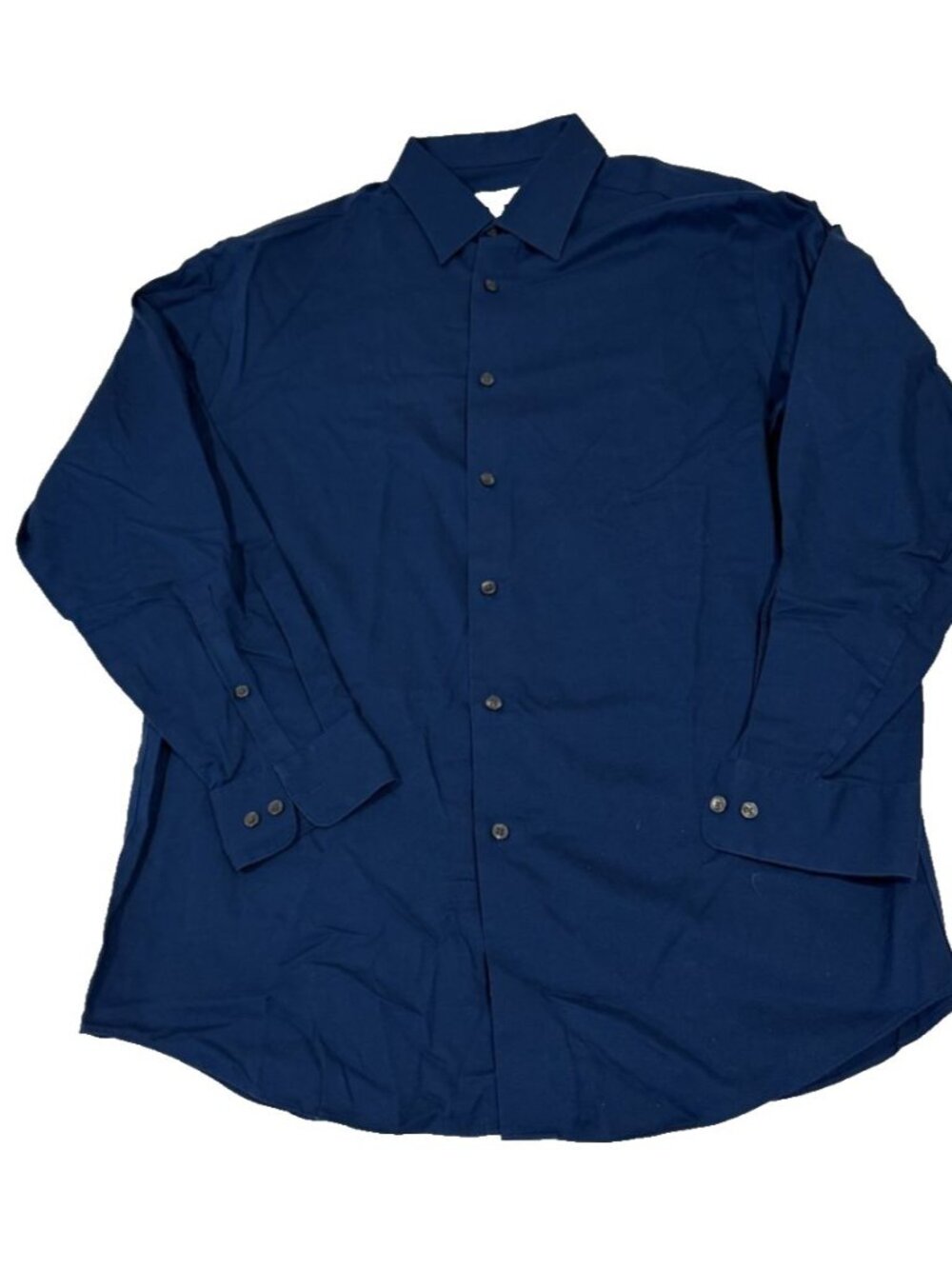 Calvin Klein Steel+ Dress Shirt 16 32/33 Blue Regular Fit Stretch Non-Iron L